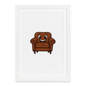 Couchi laughs - Framed poster (27 × 37 cm) - white - Front