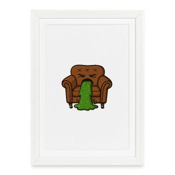 Couchi throws up - Framed poster (27 × 37 cm) - white - Front