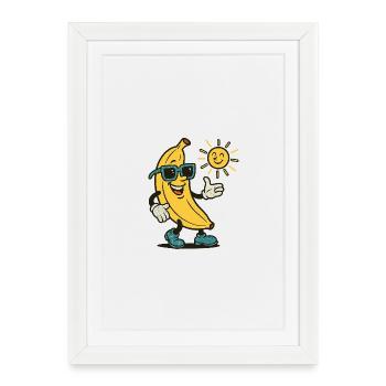 BANANA Walker - Gerahmtes Poster (27 × 37 cm) - Weiß - Vorne