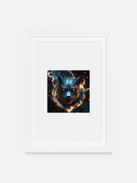 Mystic Tiger in Electric Power - Framed poster (27 × 37 cm) - white