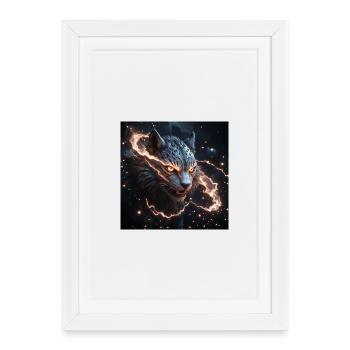 Electrifying Mythical Tiger - Framed poster (27 × 37 cm) - white - Front