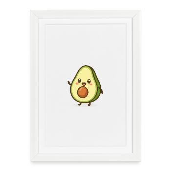 Joli motif d’avocat pour les vêtements - Affiche encadrée (27 × 37 cm) - blanc - Devant
