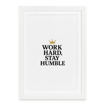 Citation de motivation avec couronne - Affiche encadrée (27 × 37 cm) - blanc - Devant