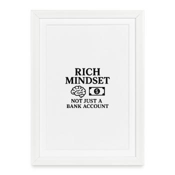 Rich Thinker Motif with Money Symbols - Framed poster (27 × 37 cm) - white - Front