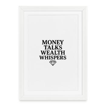 Financial motto with diamond motif - Framed poster (27 × 37 cm) - white - Front