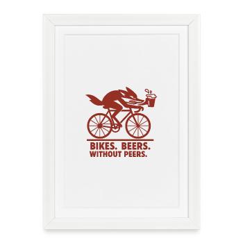 Fox on the run - Framed poster (27 × 37 cm) - white - Front