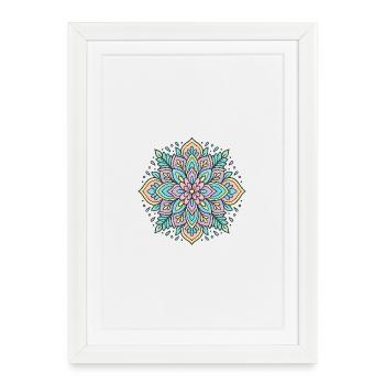 Flower Mandala - Framed poster (27 × 37 cm) - white - Front