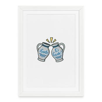 iGude-vs-Ei-Gude - Gerahmtes Poster (27 × 37 cm) - Weiß - Vorne
