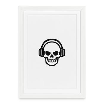 Skull - Framed poster (27 × 37 cm) - white - Front
