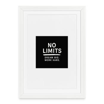 Dream Big Work Hard – Chemise de motivation - Affiche encadrée (27 × 37 cm) - blanc - Devant