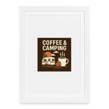 Coffee culture at camping - Framed poster (27 × 37 cm) - white - Front
