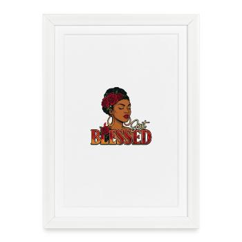 Elegant Woman Portrait with Rosary - Framed poster (27 × 37 cm) - white - Front