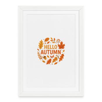 Autumn leaves greeting on clothes - Framed poster (27 × 37 cm) - white - Front