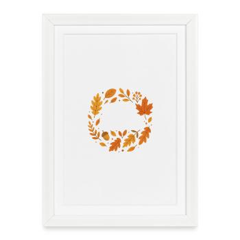 Conception de couronne de feuillage d’automne - Affiche encadrée (27 × 37 cm) - blanc - Devant