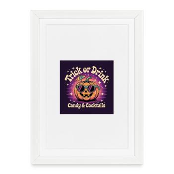 Costume d’Halloween citrouille avec lunettes de soleil - Affiche encadrée (27 × 37 cm) - blanc - Devant