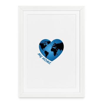 Ma maison – Cœur Planète Terre - Affiche encadrée (27 × 37 cm) - blanc - Devant