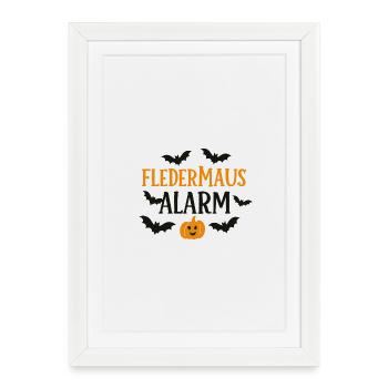 Conception d’alarme de citrouille de chauve-souris - Affiche encadrée (27 × 37 cm) - blanc - Devant