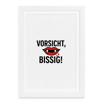 Vampiric Warning Bloody Style - Framed poster (27 × 37 cm) - white - Front