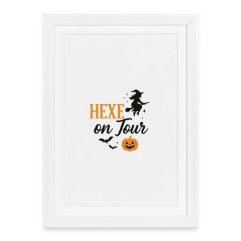 Witch on Halloween Autumn Cut - Framed poster (27 × 37 cm) - white - Front