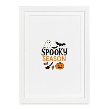 Illustration effrayante de la saison d’Halloween - Affiche encadrée (27 × 37 cm) - blanc - Devant