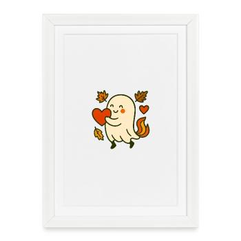 Geist_mit_Herz - Affiche encadrée (27 × 37 cm) - blanc - Devant
