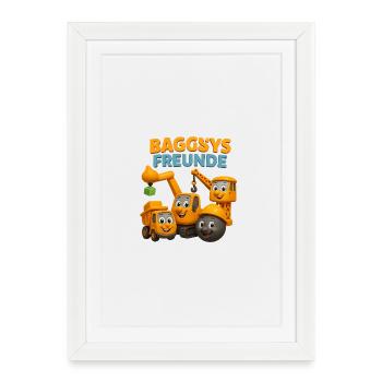 Baggys Construction Equipment Children's Design - Framed poster (27 × 37 cm) - white - Front
