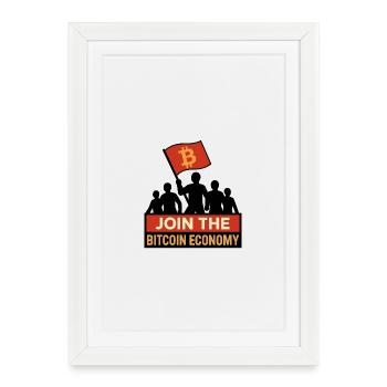Join the Bitcoin Economy - Framed poster (27 × 37 cm) - white - Front