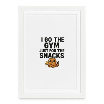 Cuddly tapir with snack motif - Framed poster (27 × 37 cm) - white - Front