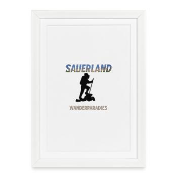 Sauerland Hiking Paradise – Outdoor Motif - Framed poster (27 × 37 cm) - white - Front
