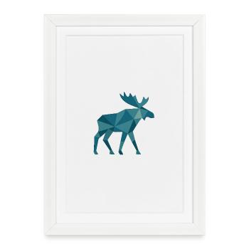 Orignal géométrique dans le style polygone - Affiche encadrée (27 × 37 cm) - blanc - Devant