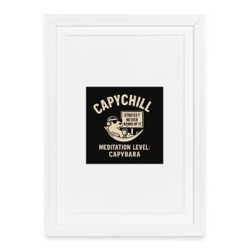 CapyChill Chemise Relax Sans Stress - Affiche encadrée (27 × 37 cm) - blanc - Devant
