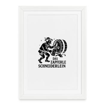 Le Zapferleschneiderlein – T-shirt Funny Beer - Affiche encadrée (27 × 37 cm) - blanc - Devant