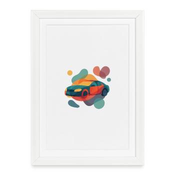 Design abstrait de voiture de sport en dégradés - Affiche encadrée (27 × 37 cm) - blanc - Devant