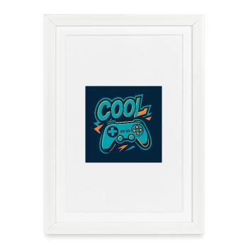 Gaming Vibe Retro Design - Gerahmtes Poster (27 × 37 cm) - Weiß - Vorne