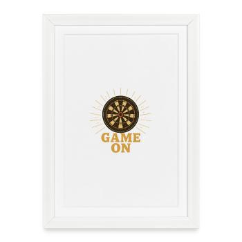 Jeu de fléchettes Chemise - Affiche encadrée (27 × 37 cm) - blanc - Devant