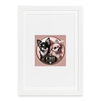 T-shirt Chihuahua pour femme avec motif diadème - Affiche encadrée (27 × 37 cm) - blanc - Devant