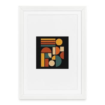 Geometric Colour Forms Retro - Framed poster (27 × 37 cm) - white - Front