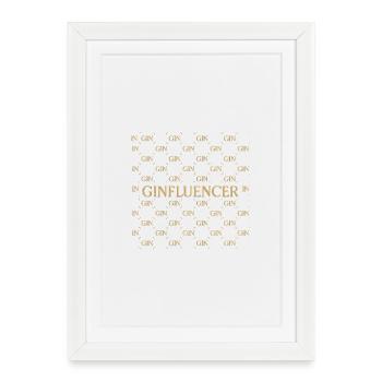GinInfluenceur Glam Luxe - Affiche encadrée (27 × 37 cm) - blanc - Devant
