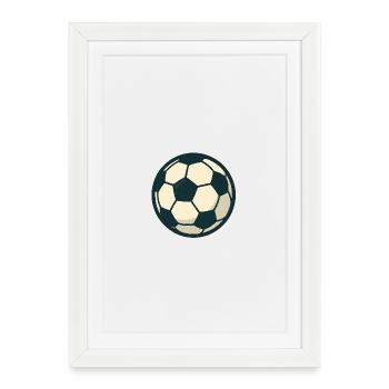 Illustration de ballon de football rétro - Affiche encadrée (27 × 37 cm) - blanc - Devant