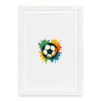 Colorful soccer splatter design - Framed poster (27 × 37 cm) - white - Front