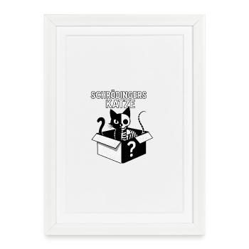 Schrödingers Katze Box-Design - Gerahmtes Poster (27 × 37 cm) - Weiß - Vorne