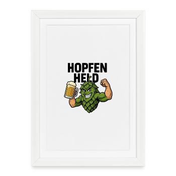 Funny Hops avec chope de bière Festival d’octobre - Affiche encadrée (27 × 37 cm) - blanc - Devant