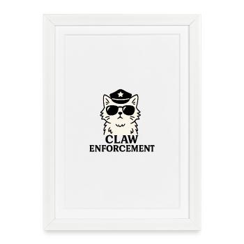 Claw Enforcement – Funny Cat Shirt - Framed poster (27 × 37 cm) - white - Front