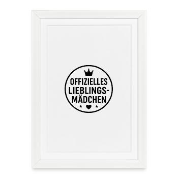 T-Shirt « Official Favorite Girl » - Affiche encadrée (27 × 37 cm) - blanc - Devant