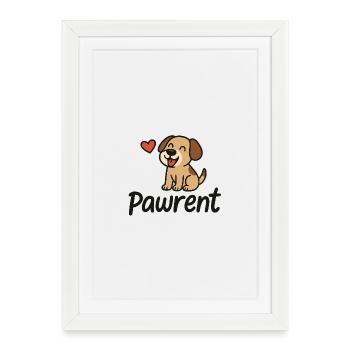 Pawrent Dog Heart Animal Love - Framed poster (27 × 37 cm) - white - Front