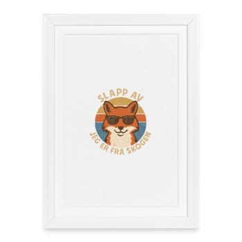 Renard relax - Affiche encadrée (27 × 37 cm) - blanc - Devant