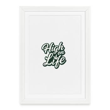 Cannabis, High, Funny - Framed poster (27 × 37 cm) - white - Front