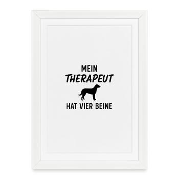 Chien, drôle - Affiche encadrée (27 × 37 cm) - blanc - Devant