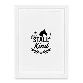 stable child, horse, funny - Framed poster (27 × 37 cm) - white - Front
