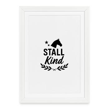 Horse, stable child, funny - Framed poster (27 × 37 cm) - white - Front